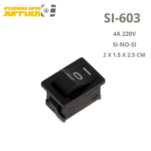 INTERRUPTOR BALANCIN 3 POLOS 4A 220V NEGRO SI-603