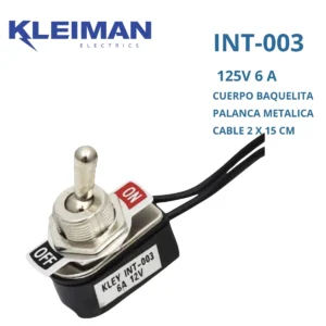 APAGADOR COLA DE RATA CON CABLES 1 POLO 6A 127V INT-003