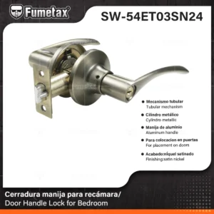 CERRADURA DE MANIJA NIQUEL SATINADO FUMETAX SW-54ET03SN24