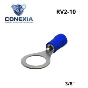 TERMINAL AISLADA AZUL REDONDA 3/8″ RV2-10 BOLSA CON 10 PZAS