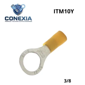 TERMINAL AISLADA AMARILLA REDONDA 3/8″ ITM10Y BOLSA CON 10 PZAS