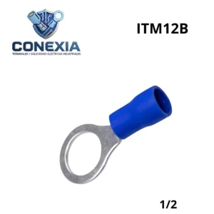 TERMINAL AISLADA AZUL REDONDA 1/2" ITM12B BOLSA C/10 PZAS