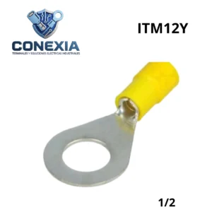 TERMINAL AISLADA AMARILLA REDONDA 1/2" ITM12Y BOLSA C/ 10 PZAS