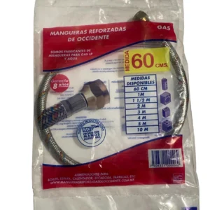 MANGUERA PARA GAS TRENZADA EN ALUMINIO .60 CM OCCIDENTE