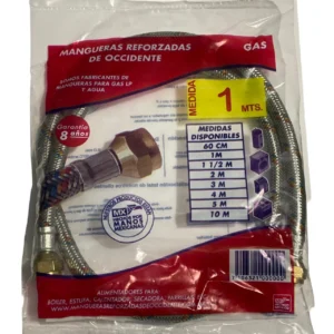 MANGUERA PARA GAS TRENZADA EN ALUMINIO 1 MT OCCIDENTE