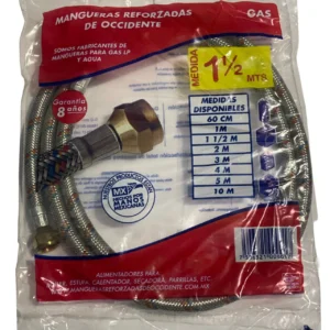 MANGUERA PARA GAS TRENZADA EN ALUMINIO 1.5 MT OCCIDENTE