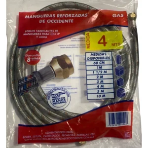 MANGUERA PARA GAS TRENZADA EN ALUMINIO 4 MT OCCIDENTE