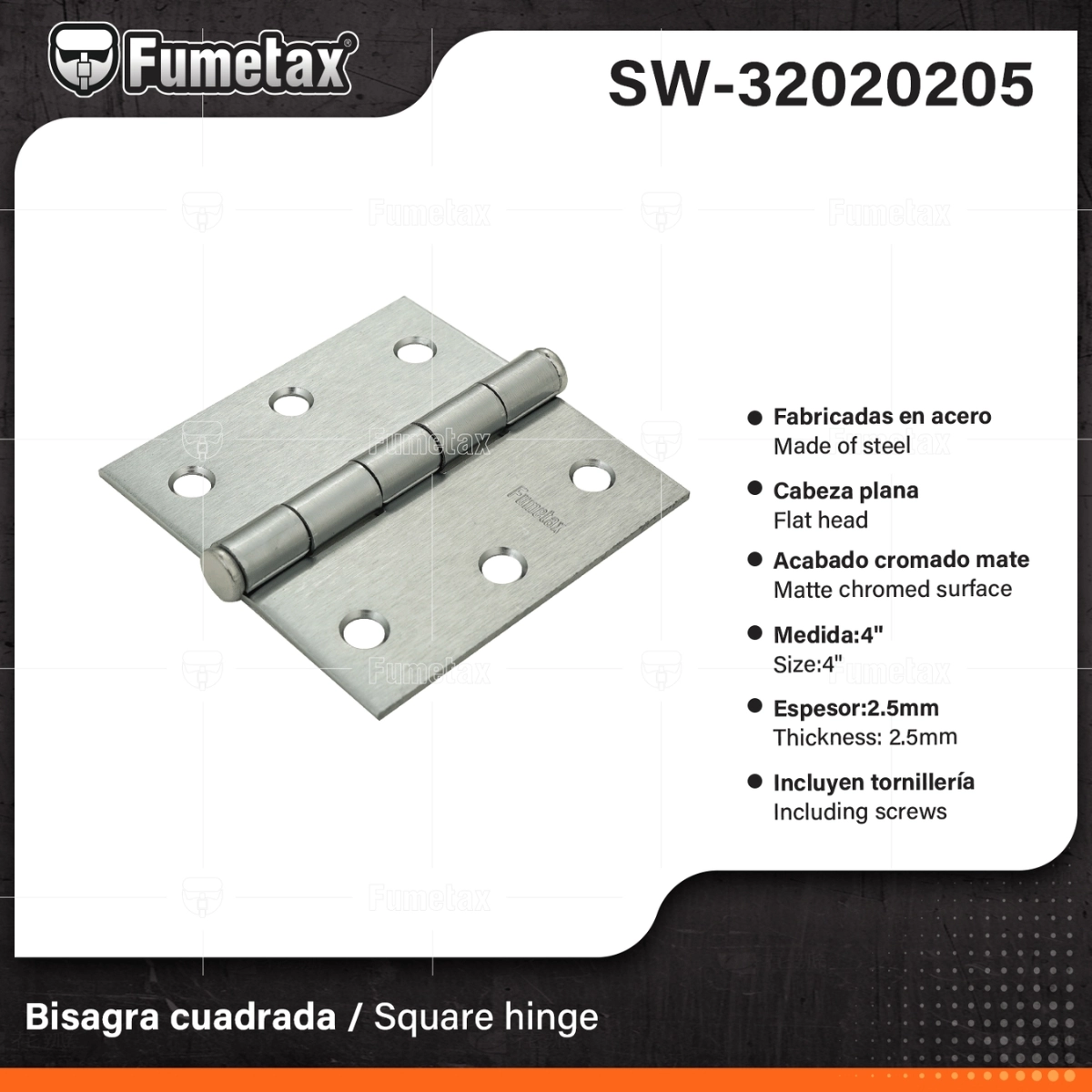 BISAGRA FUMETAX 4" ACERO SW-32020205