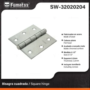 BISAGRA FUMETAX 3 1/2 ACERO SW-32020204
