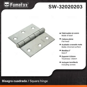 BISAGRA FUMETAX 2 1/2 ACERO SW-32020202