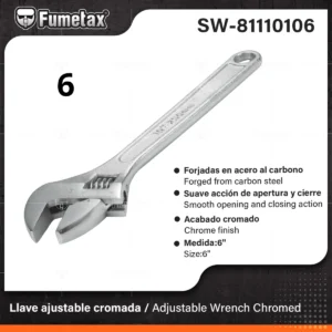 LLAVE PERICO AJUSTABLE CROMO 6" SW-81110106