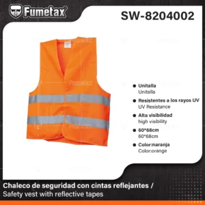 CHALECO DE SEGURIDAD FUMETAX NARANJA SW-8204002
