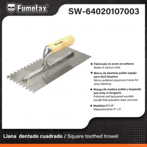 LLANA DENTADA CUADRO MANGO DE MADERA FUMETAX SW-64020107003