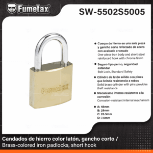 CANDADO NUCLEO DE COBRE SUPERFICIE TITANIO 50MM SW-5502S5005