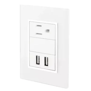 PLACA VENECIA BLANCO DOBLE USB Y CONTACTO 4566 SANELEC