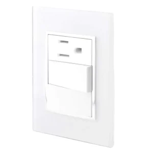 PLACA VENECIA BLANCO CONTACTO Y APAGADOR DOBLE 4476 SANELEC