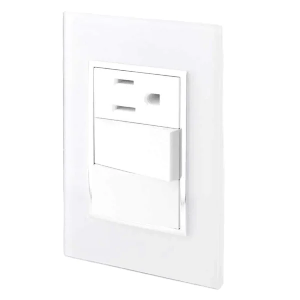 PLACA VENECIA BLANCO CONTACTO Y APAGADOR DOBLE 4476 SANELEC