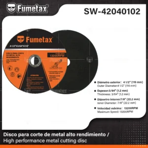 DISCO DE CORTE ALTO RENDIMIENTO 30gr SW-42040102