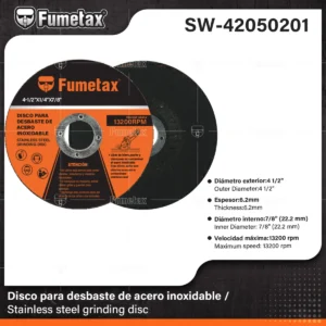 DISCO DESBASTE DE ACERO INOXIDABLE 4 1/2 SW-42050201