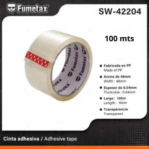 CINTA DE EMPAQUE TRANSPARENTE 48MM X 100 METROS SW-42204