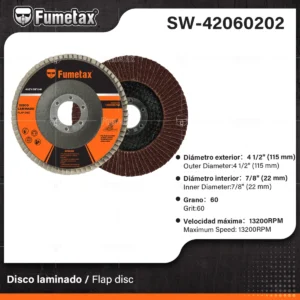DISCO LAMINADO FUMETAX GRANO 60 4 1/2 SW-42060202
