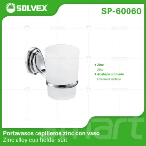 VASO DE CRISTAL CEPILLERO CON SOPORTE SP-60060