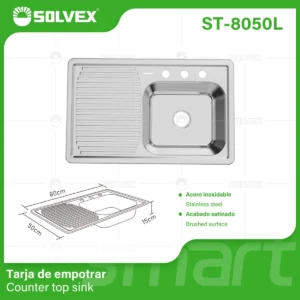 TARJA ACERO INOXIDABLE ESCURRIDERO IZQUIERDO ST-8050L