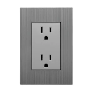PLACA CON CONTACTO DUPLEX ACERO INOX LINEA PRO SPM-1204