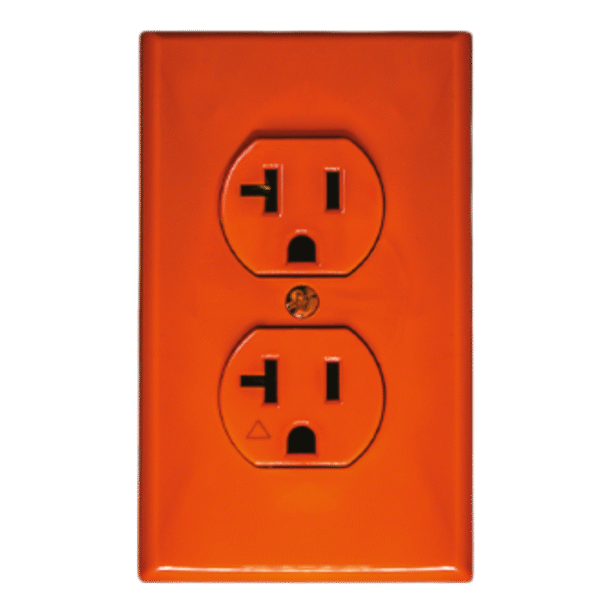 CONTACTO DUPLEX CON PLACA NARANJA 20 AMPERES SE-830N