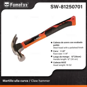 MARTILLO UÑA CURVA 16 OZ MANGO SW-81250701