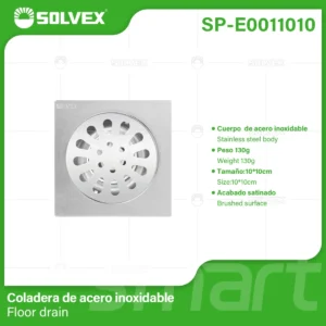 RESUMIDERO CUADRADO ACERO INOX 10 x 10cm SP-E0011010