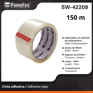 CINTA DE EMPAQUE TRANSPARENTE 48MM X 150 METROS SW-42208