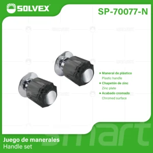 JUEGO DE MANERALES ACRILICO NEGRO SOLVEX SP-70077-N