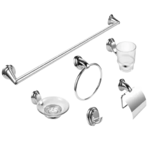 JUEGO DE ACCESORIOS 6 PZAS CROMO SOLVEX SP-60006