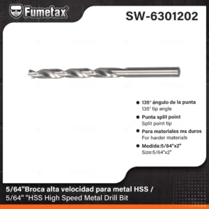 BROCA PARA METAL FUMETAX DE ALTA VELOCIDAD HSS  5/64-2 SW-6301202