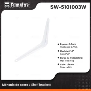 MENSULA DE ACERO BLANCA BLANCA 6 X 8  SW-5101003W