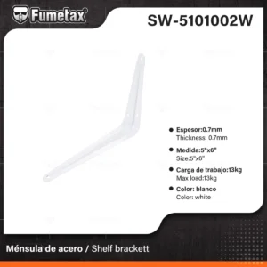 MENSULA DE ACERO BLANCA BLANCA 5 X 6  SW-5101002W