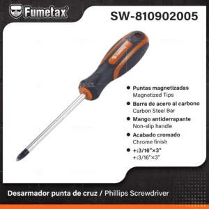 DESARMADOR MANGO ERGONOMICO CRUZ 3/16 X 3" SW-810902005