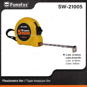 FLEXOMETRO AMARILLO 5 MTS FUMETAX SW-21005