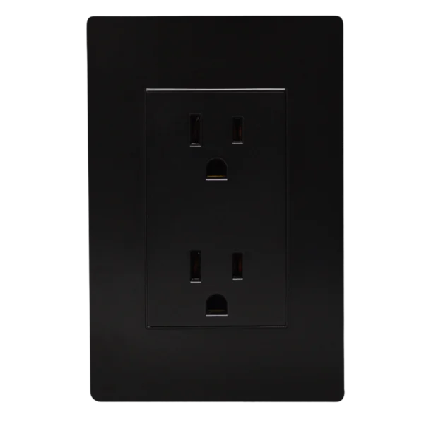 PLACA CON CONTACTO DUPLEX NEGRO LINEA PRO SPM-1204N