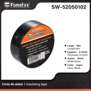 CINTA DE AISLAR NEGRA 18 MTS FUMETAX SW-52050102