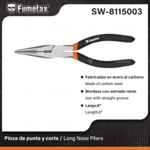 PINZA DE PUNTA Y CORTE 8 PULG ACERO AL CARBON FUMETAX SW-8115003