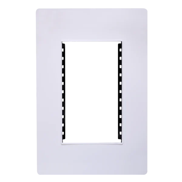 PLACA BLANCA CHASIS METALICO 3 VENTANAS LINEA PRO BLANCO SPM-12B