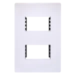 PLACA BLANCA CHASIS METALICO 2 VENTANAS LINEA PRO BLANCO SPM-11B