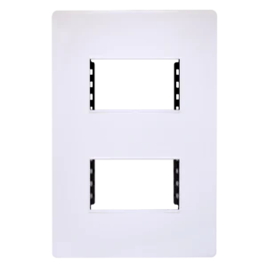 PLACA BLANCA CHASIS METALICO 2 VENTANAS LINEA PRO BLANCO SPM-11B