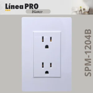 PLACA CON CONTACTO DUPLEX BLANCO LINEA PRO SPM-1204B