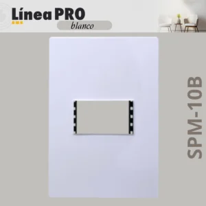 PLACA BLANCA CHASIS METALICO 1 VENTANA LINEA PRO BLANCO SPM-10B