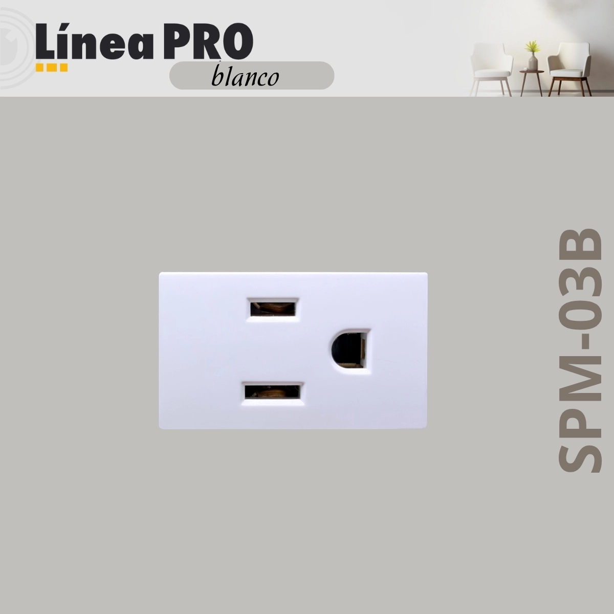 CONTACTO POLO A TIERRA ABS LINEA PRO BLANCO SPM-03B