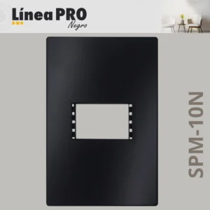 PLACA NEGRA ABS 1 VENTANA LINEA PRO NEGRA SPM-10N