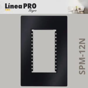 PLACA NEGRA ABS 3 VENTANAS LINEA PRO NEGRA SPM-12N